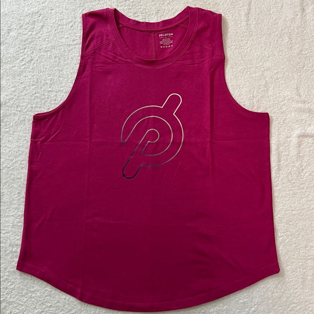 Peloton Muscle Tee with Logo, Pink, L